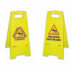 Sinal de Chão Amarelo Cuidado Piso Molhado 62cm H.
