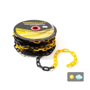 Corrente Plástico Amarelo e Preto, 25m