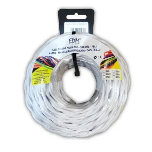 Cabo Paralelo Têxtil Trançado 3x2,5mm Branco 25mts