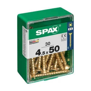 Caixa 30un Parafuso Madeira Spax Cab. Plana Yello.