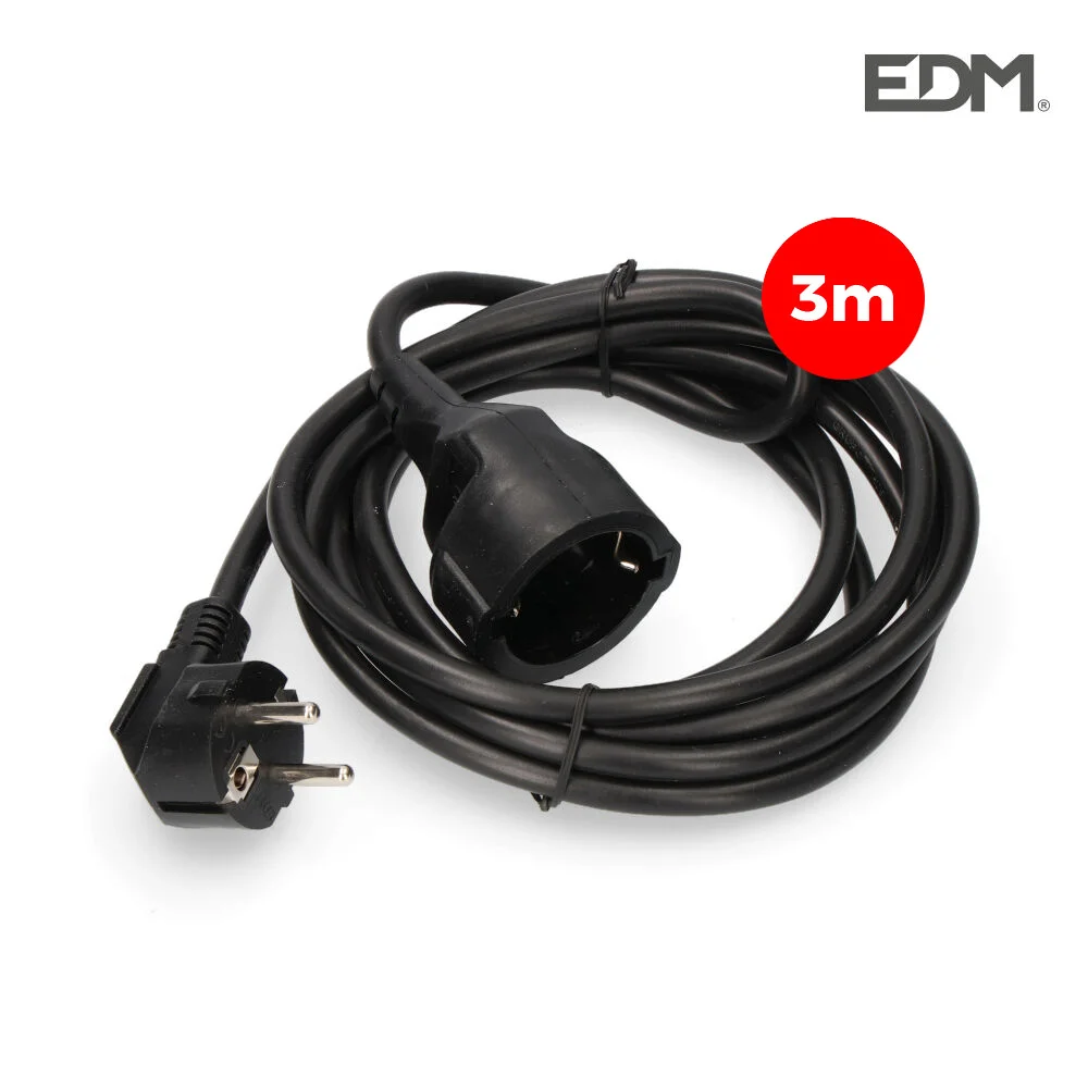 Cabo de Extensão Macho - Fêmea 3m Preto