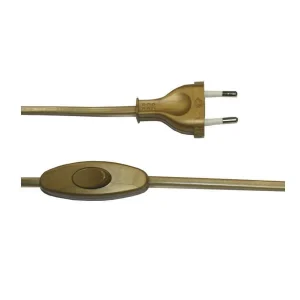 Cabo Alimentação Plano C/ Interruptor Dourado 1,5m
