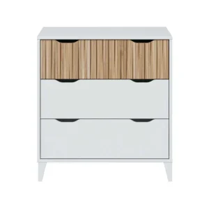Oferta Baú, 3 Gavetas, Branco + Natural, Noite