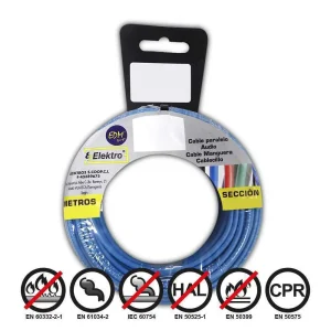 Rolo de Cabo 1,5mm Azul 5mts Livre de Halogéneos
