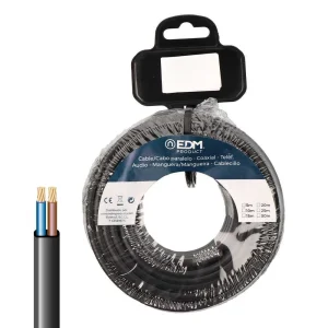 Carretel Cabo Paralelo Plano 15m Preto 2x2.5mm
