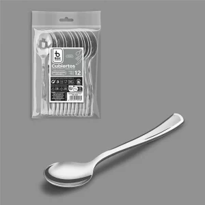 Colher de Sobremesa-Café 13 Cm, Prata, 12 Unidades