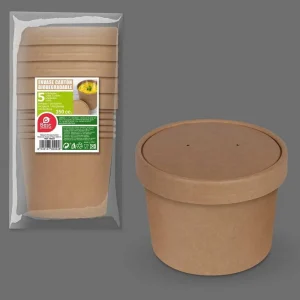 Recipiente em Cartão Biodegradável, com Tampa. 35.