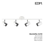 Foco 4 Lâmpadas Branco Osso + Prata Moon Edm