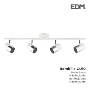 Foco 4 Lâmpadas Branco Osso + Prata Moon Edm
