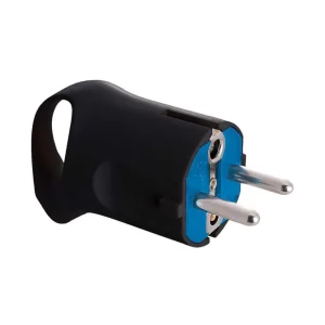 Ficha Schuko 4,8mm 16a 250v T/Tl Preta. com Anel .