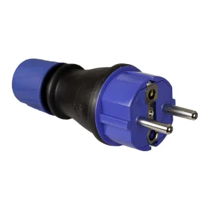 Ficha Schuko de Borracha 4,8mm 16a 250v T/Tl Ip54.