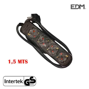 Extensão Elétrica 4 Tomadas 1,5m Preto