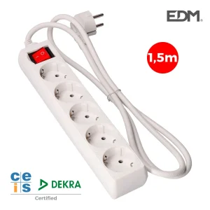 Extensão Elétrica 5 Tomadas 1,5m Branco C/Int