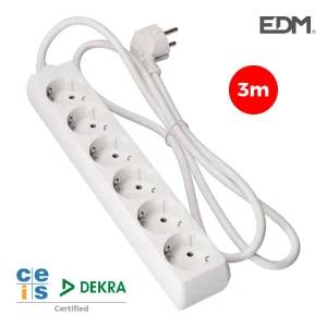 Extensão Elétrica 6 Tomadas 3m Branco
