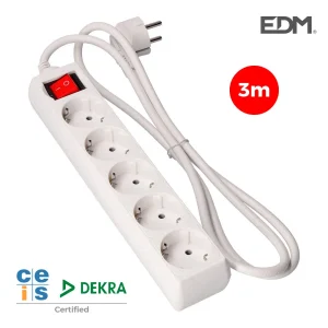 Extensão Elétrica 5 Tomadas 3m Branco C/Int