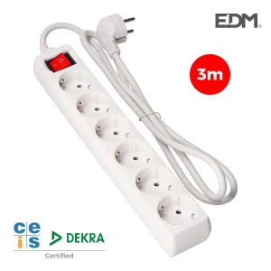 Extensão Elétrica 6 Tomadas 3m Branco C/Int