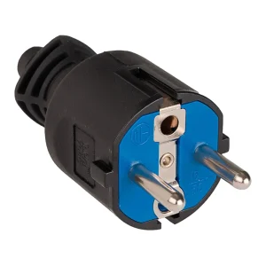 Ficha 2p+T 16a 250v Borracha Preta. Fixação de Ca.
