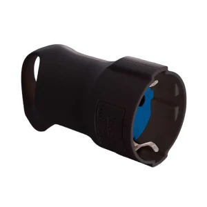 Tomada Schuko 4,8mm 16a 250v T/Tl Preta. com Anel.