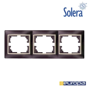 Moldura para 3 Elementos Horizontal Preta e Aro P.