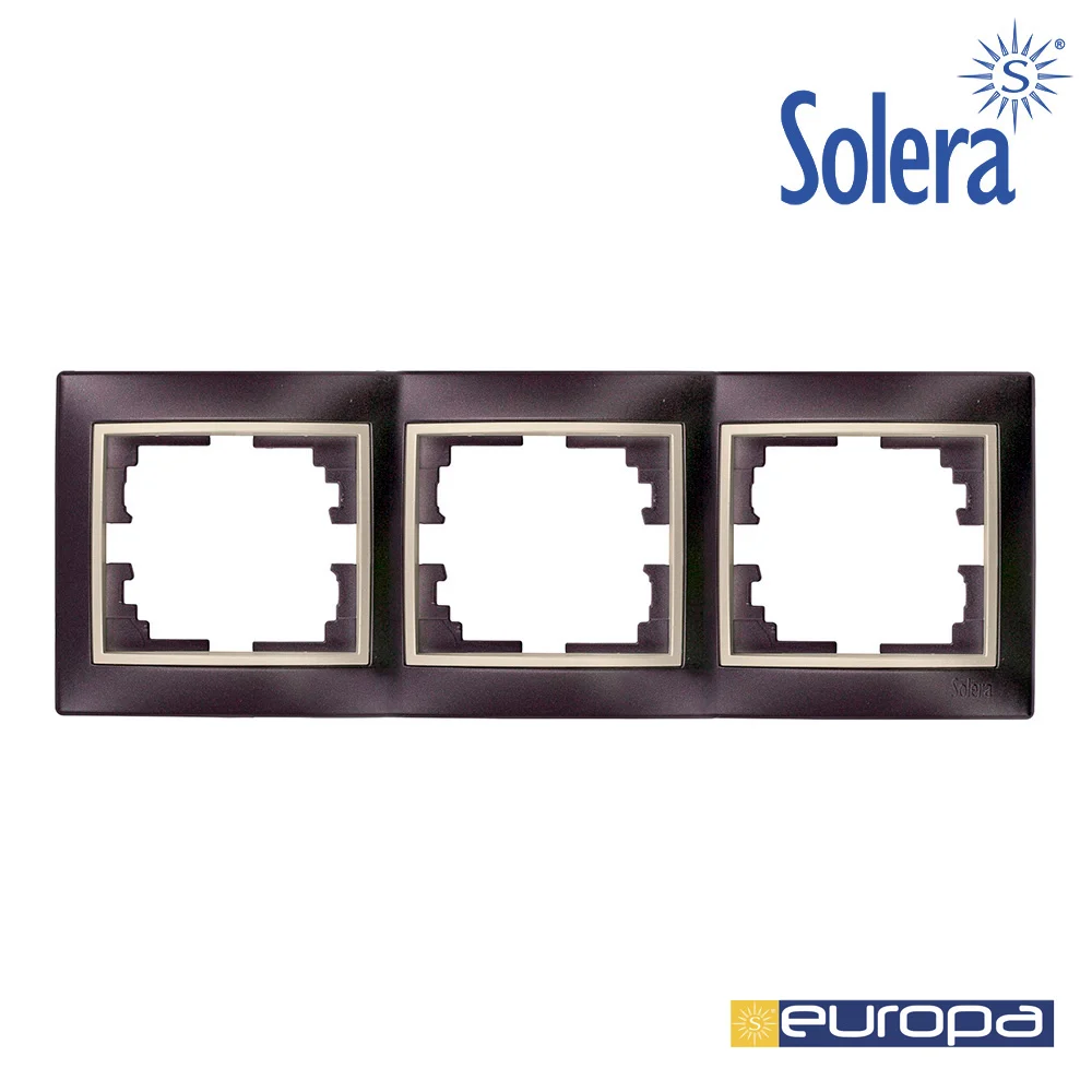 Moldura para 3 Elementos Horizontal Preta e Aro P.