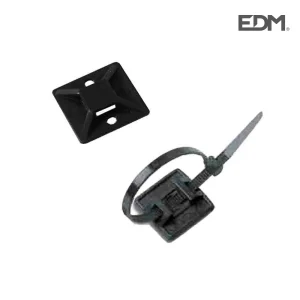 Pack 100un Base de Fixação Preta para Abraçadeira