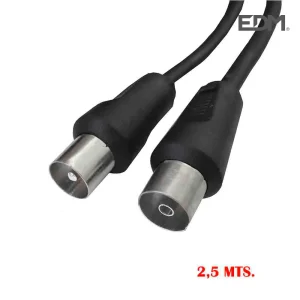Prolongador Tv/Video 9,5mm 2,5m Emb. Preto
