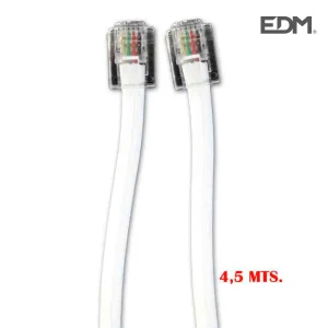 Prolongador de Telefone 4,5m 4 Vias Macho-Macho Ed