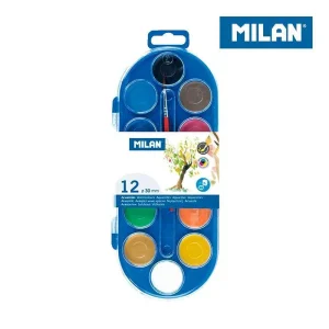 Pack 12 Tintas Aquarelas  30 Mm com Pincel