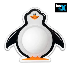 Batente de Parede Adesivo Modelo Pinguin Branco I.
