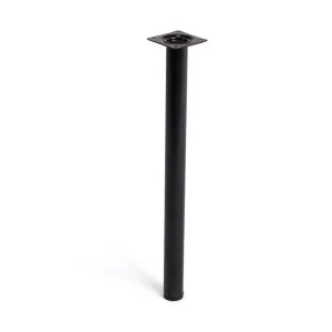 Pé Cilíndrico de Aço. Cor Preto Mod. 401g. Medida.
