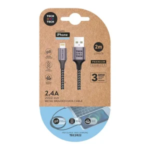 Cabo Nylon Cinzento 2m C/Usb-A a Lightning, Apple