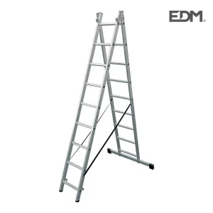 Escada Transformável de Alumínio 2x9 Etapas Edm