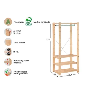 Kit Estante Evolution 175x76,7x43cm Astigarraga