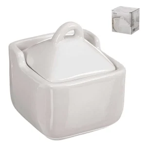 Saleiro Cerâmico Classico Branco 10x10x11,5cm Koz.