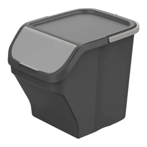 Balde Stack N Sort Cinza 25l com Tampa Azul