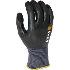 Luvas de Trabalho em Nylon/Nitrilo Preto Tamanho 7