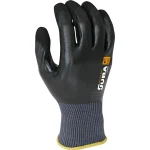 Luva de Trabalho de Nylon/Nitrilo Preto Tamanho 10