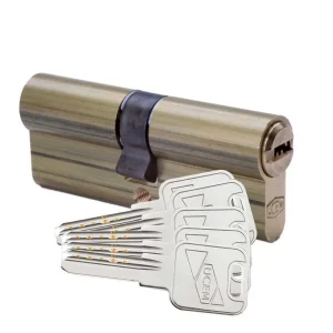 Cilindro de Segurança Perfil Europeu 33x33mm Latã.