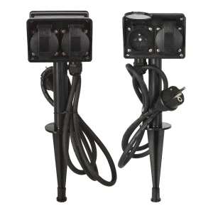 Estaca com 4 Tomadas 2+2 para Exterior Ip44