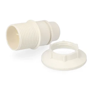Casquilho E-14 Semi-Rosca + Anilha Branco Embalado
