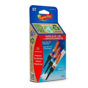 Cola Instantânea Supertite 2507 Gel Limpa  3 Peças