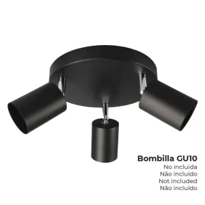 Aplique 2 Elementos Gu10 Preto Edm