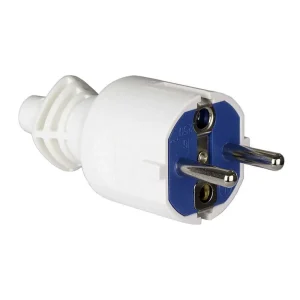 Ficha 2p+T 16a 250v Pvc Branco. Fixação de Cabos .