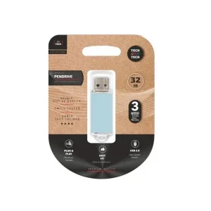 Pendrive 32gb Tech One Basic Usb 2.0 Azul Claro