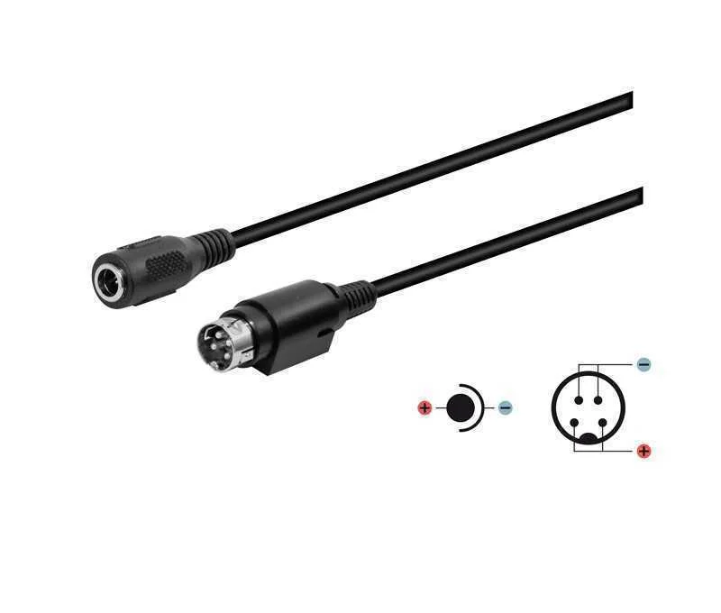 Cabo Adaptador Alimentação Dc Fêmea - Din 4p Macho