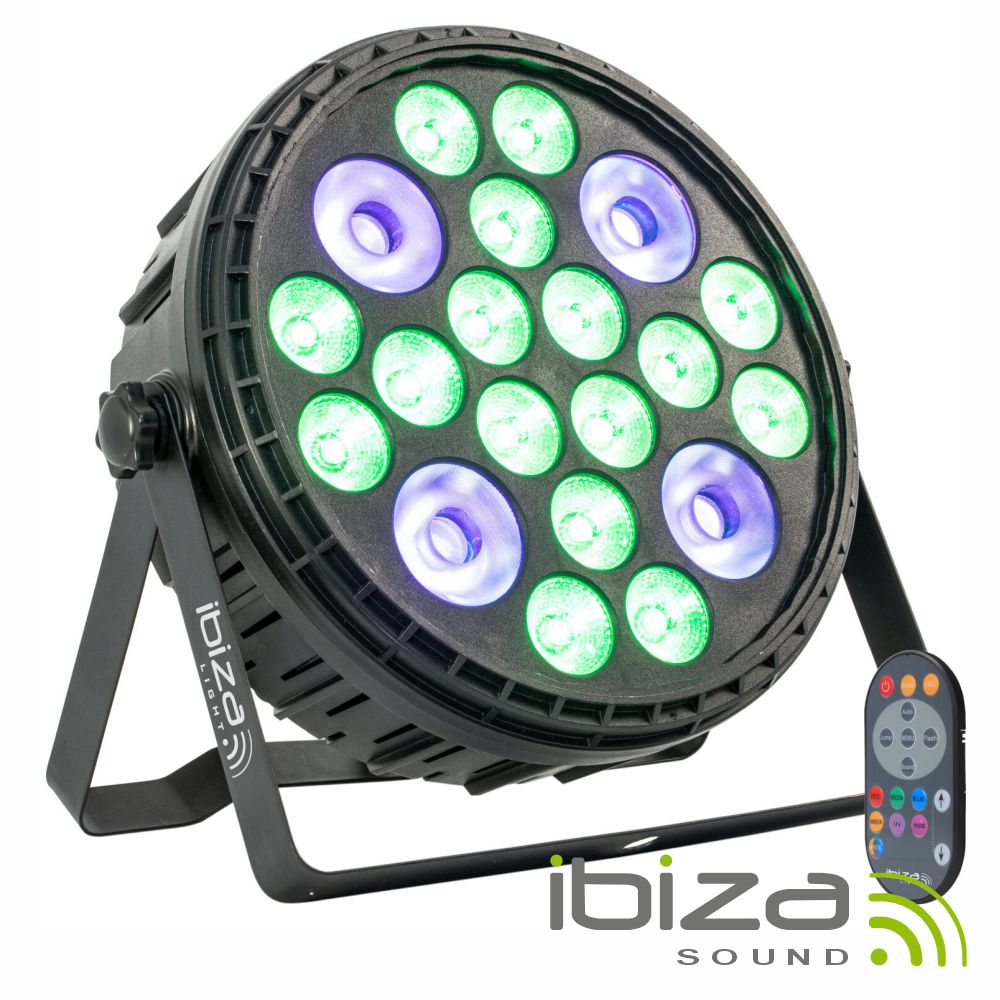 Projetor Par 120W C/ 16 LEDS 4W + 4 LEDS UV 30W IBIZA