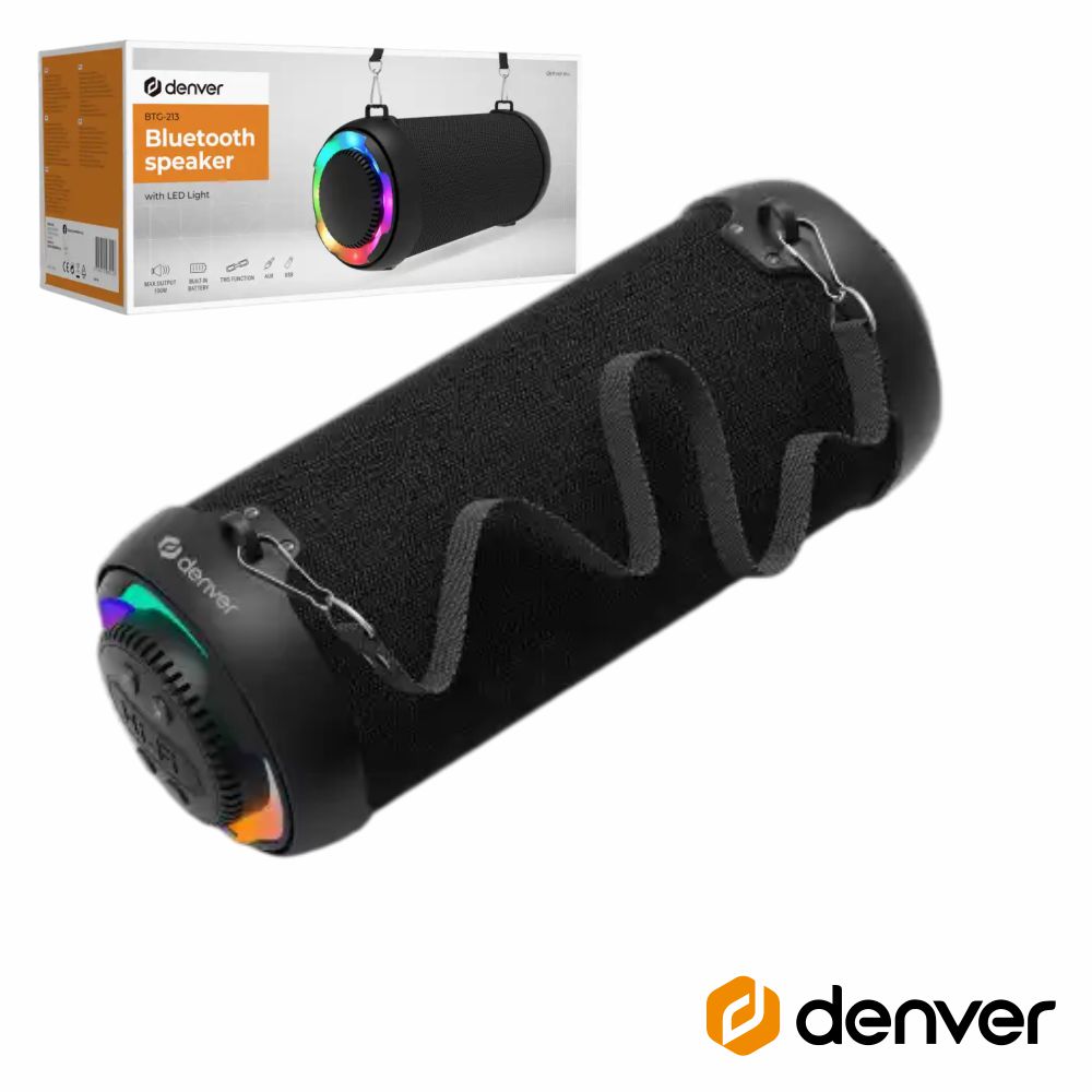 Coluna Bluetooth Portátil 100W FM/AUX/USB/TWS DENVER