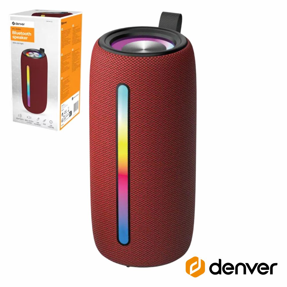 Coluna Bluetooth Portátil RGB TWS/BAT/SD/MP3/USB DENVER