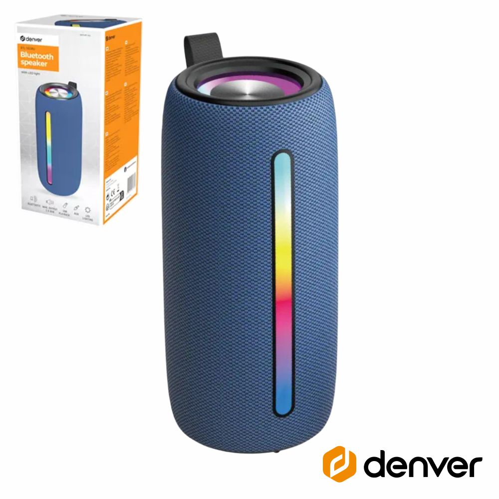Coluna Bluetooth Portátil RGB TWS/BAT/SD/MP3/USB DENVER