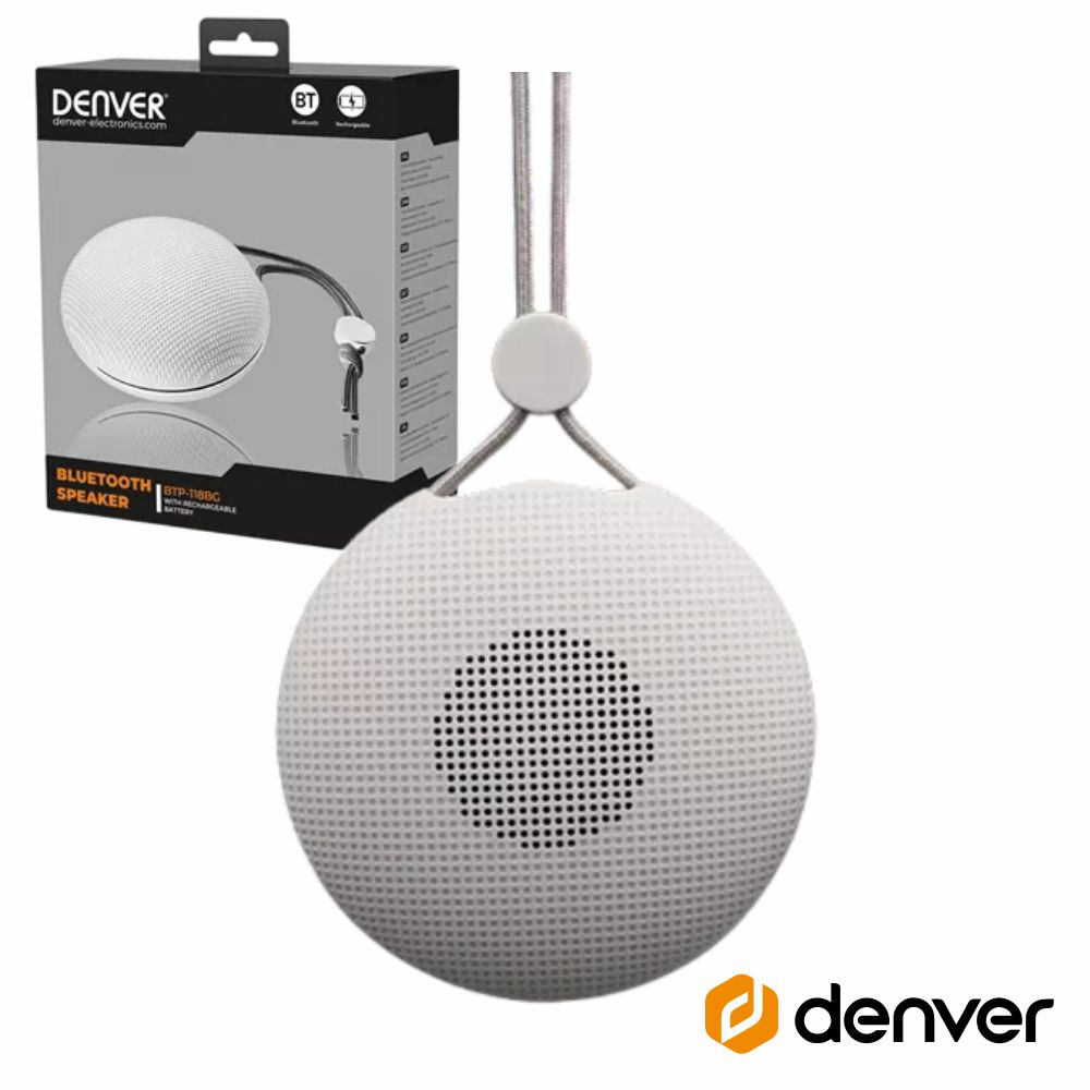 Coluna Bluetooth Portátil Bat/Mp3 Cinza DENVER